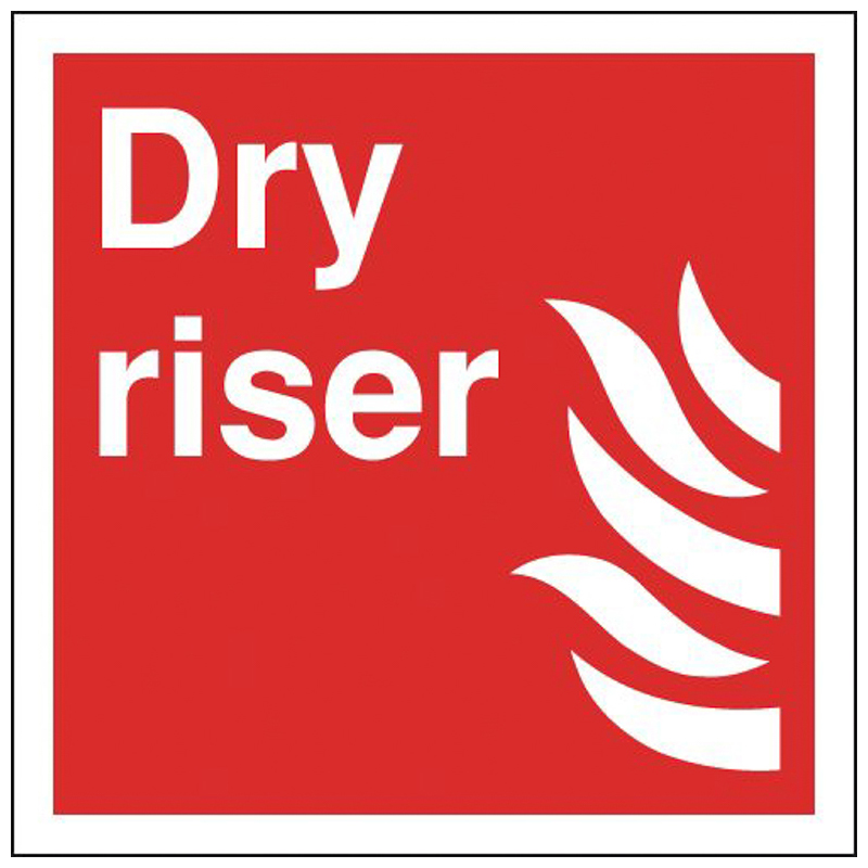 Dry Riser Sign  200mm x 200mm Rigid Plastic